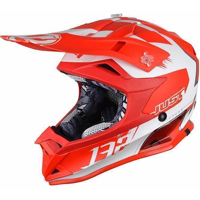 Шлем подростковый (кроссовый) JUST1 J32 Youth PRO Kick white/red matt (2018)